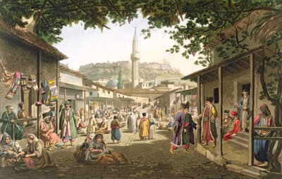 A Bazaar in Athens, plate 1 from Part 1 of 